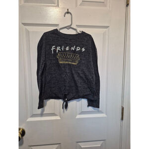 Girls Friends Gray Tie-Front Sweatshirt Size 10
